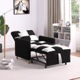 thumbnail image 4 of Triple Tree Stylish Teddy Fabric Convertible Sleeper Sofa Chair Bed with Pillow Black/White, 4 of 8