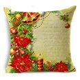 thumbnail image 1 of Fundas de almohada navideñas de bienvenida para sofá, decoración del hogar, Bolas brillantes doradas, Poinsettia, 40 cm, 45 cm, 50cm, 1 of 4