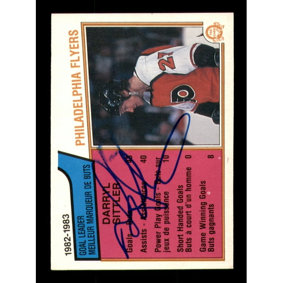Darryl Sittler Autographed 1983-84 O-Pee-Chee Card #257 Philadelphia Flyers (Smudged) SKU #251985
