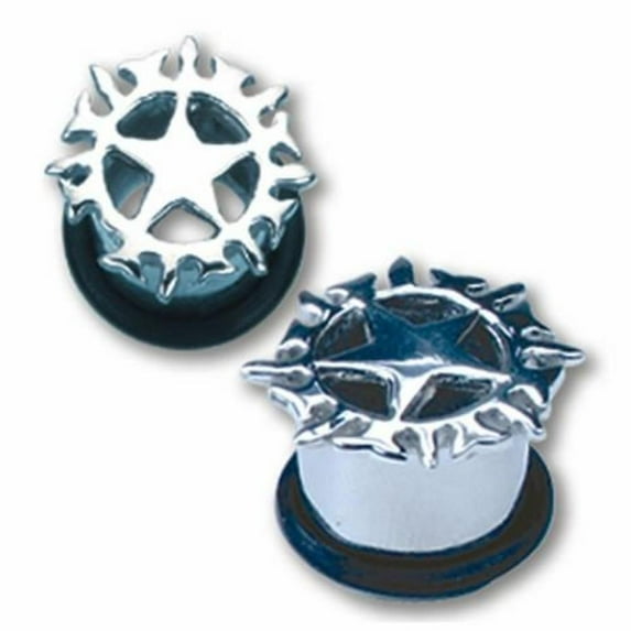 Stainless Steel Plug with Burning Star Design With Rubber O-Ring Stoppers