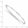 thumbnail image 2 of 14k White Gold Hollow Safety clasp Polished Twisted Hinged Bangle Bracelet 3mm Wide Cuff Bracelet for Women, 2 of 2