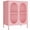 Pink-, variant on Small 2 Transparent Door Metal Storage Side Buffet Cabinet for Bed Room,Living Room,Entryway,Hallway,Home,Hotel,Office,Garage,Kitchen,1 Removable Shelf