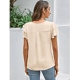 thumbnail image 4 of Women Dressy Casual Tops Business Work Blouses Summer Shirts Short Sleeve Crew Neck Outfits, 4 of 7