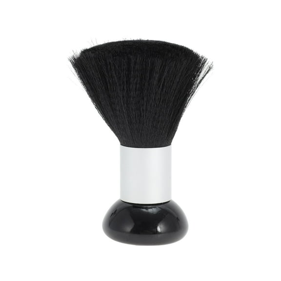 Unique Bargains 1 Pc Short Pole Neck Duster Brush for Barber Shop Silver Tone Plastic Nylon Hair