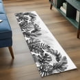 thumbnail image 3 of Grey Black Leaves 2'x6' Runner Rugs for Hallway Kitchen Bedside Non Slip Washable, Summer Botanical Watercolor Leaf Entryway Rug Runners with Rubber Backing, Long Carpet Runner for Laundry Room, 3 of 8