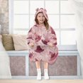 thumbnail image 7 of Wearable Blanket with Sleeves and Pocket Oversized Hooded Sweatshirt 3-14 YR Hats with Delicate Bows L, 7 of 7