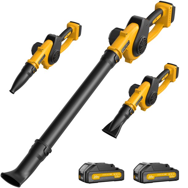 Soplador de hojas inalámbrico PILENTO 20V 210 MPH con 2 baterías