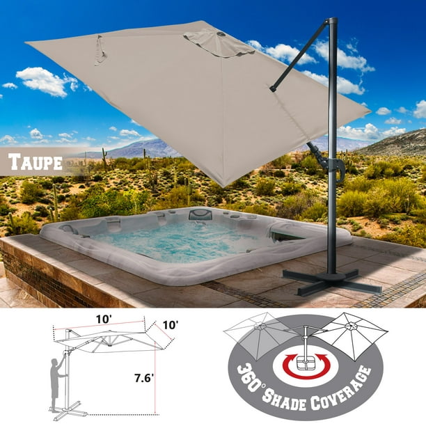 Strong Camel TAUPE 1039x1039 Deluxe Hanging Cantilever Patio SPA Pool