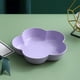 thumbnail image 4 of Platos de paja de trigo | Platos reutilizables de 18 cm para ensalada y postre | Diseño floral morado | Apto para lavavajillas y microondas | Platos de plástico ligeros para aperitivos y fiestas, 4 of 6