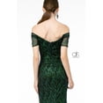 thumbnail image 3 of Women's Elizabeth K Glitter Mermaid Dress Gl1846 Black And Green Size XS Black/green, 3 of 5