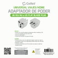 thumbnail image 4 of Cellet USA, Canada, Mexico, Japan Travel Plug Power Adapter Round Pin (EU/UK/Korea/China/AU) to Flat (USA) Pin, 2 Pack, White, 4 of 7