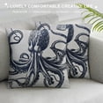 thumbnail image 3 of Shiartex Ocean Beach Pillow Covers Blue Octopus Cushion Covers Coastal Nautical Decorative Pillowcases  White, 3 of 5