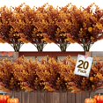 thumbnail image 1 of Flores artificiales de otoño, 20 paquetes, resistentes a los rayos UV para exteriores, 1 of 6