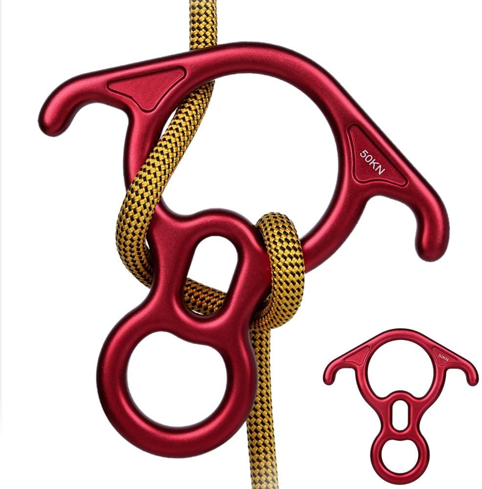 50KN Rescue Figure 8 Descender Large Bent-Ear and Rappelling Gear Climbing 
