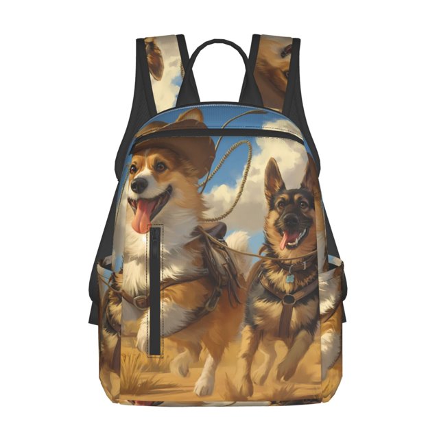 Disketp Farm Corgi German Shepherd Mochila Ligera e Impermeable, Mochila de Día Resistente para Viajes, Senderismo y Uso Diario para Hombre y Mujer