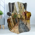 thumbnail image 4 of Oil Painting Soft Flannel Fleece Throw Blanket, Street in the Old Town Antibes Scene European Cityscape Historic Houses, Cozy Plush for Indoor and Outdoor Use, 50" x 70", Multicolor, by Ambesonne, 4 of 5