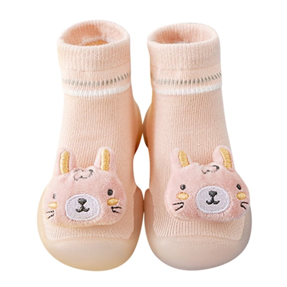 JAJAHO Toddler Kids First Walking Shoes Baby Boys Girls Sock Shoes Cute Cartoon 3D Animals Design On Non- Soft Sole Sneakers Trendy Shoe