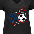 thumbnail image 4 of Inktastic Soccer Ball, Net with American Flag Colors Women's Plus Size V-Neck T-Shirt, 4 of 5