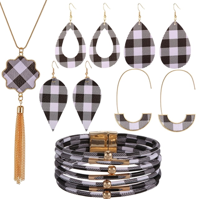 Fiudx Elegante Conjunto de Joyas, Elegante Collar con Colgante Del Árbol de La Vida, Colección de 4 Pendientes, Pulsera a Juego, Regalo para Cumpleaños, Aniversarios y Ocasiones Especiales, Perfecto