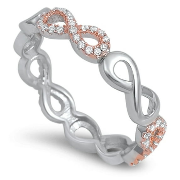 Eternity Infinity Cubic Zirconia Ring Sterling Silver 925