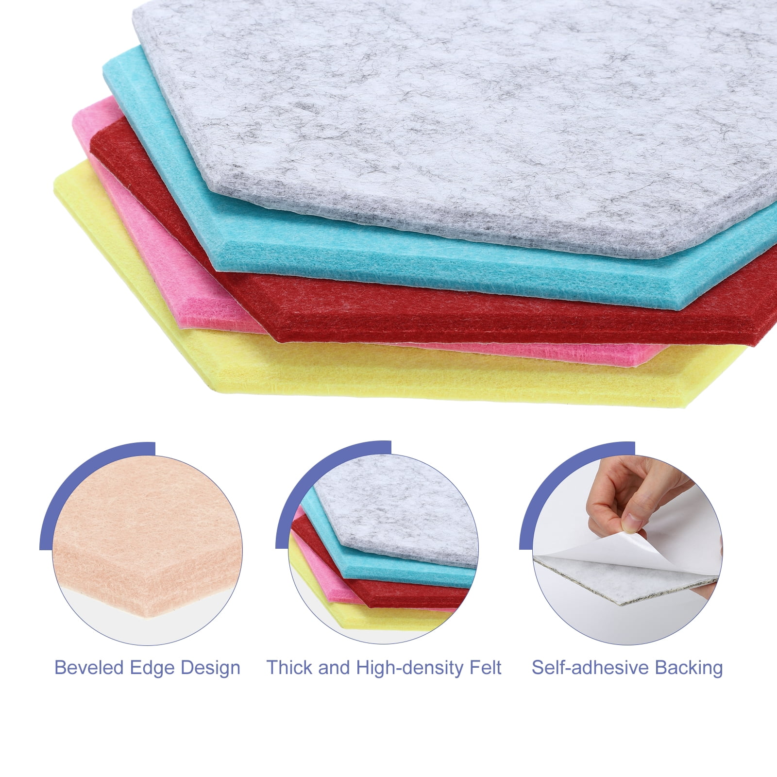 Hexagon Acoustic Panels B1 Fireproof Soundproof Foam Panels with 30 Push Pins(Cinnamon)
