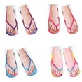 thumbnail image 3 of 3D Pattern Manicure Print Socks Flip Flop Funny Hidden Running Socks Women Personalized Low Cut Ankle, 3 of 5