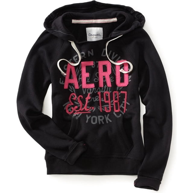 Aeropostale New York City 1987 - Sudadera con capucha para mujer, color negro, grande Aeropostale Sudadera