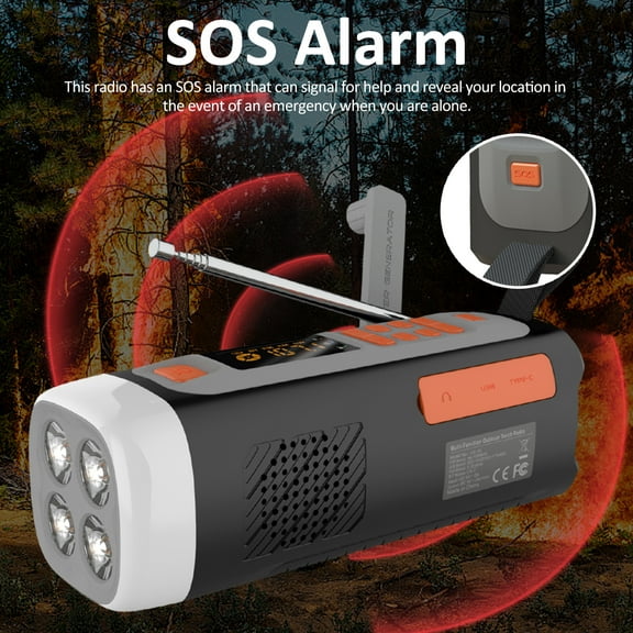 Electric torch,With Sos Crank Solar Radio Radio Bt With Portable Hand Sos Alarm Hand Crank Alarm Lantern Radio Bt 4500mah Portable Solar Powered Portable 4500mah Solar Radio 4500mah