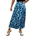 thumbnail image 2 of Satin Skirts for Women Leopard Print Skirt Flowy Elegant High Waist Summer Casual Party Wear Womens Maxi Skirt Blue L, 2 of 4