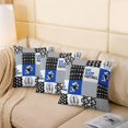 thumbnail image 3 of Kids Football Pillow Cover Eat Sleep Football Throw Pillow Cover 16x16 Sports Game Sketch Cushion Cover for Boys Youth Black Blue Patchwork Geometric Striped Square Pillow Cover, 3 of 6