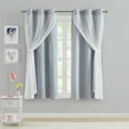 thumbnail image 5 of (2 pack) Your Zone Grey Blackout with Sheer Overlay Grommet Curtain Panel, 37" x 63", 5 of 9
