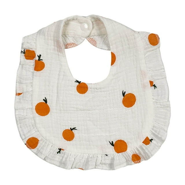 Wo-Fusoul Adult Bib, Cotton Absorbent Bib with Ruffle Edge, Soft and Breathable Gauze Bib for Multipurpose Use, Easy to Clean and Comfortable Design for Daily Protection