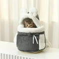 thumbnail image 6 of Pet carrier bag cat dogs Plush Backpack outdoor travel walking winter warm nest kitten puppy hanging chest portable carriers, 6 of 11
