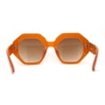 thumbnail image 2 of Womens Octagonal Mod Classy Thick Plastic Sunglasses Orange Brown, 2 of 4