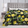thumbnail image 4 of Kll Fleece Blanket Plush Throw Blanket Lemon Fruits Flowers Leaves,Soft Fuzzy Cozy Flannel Blanket For Couch Sofa Bed.(40"X30"), 4 of 9