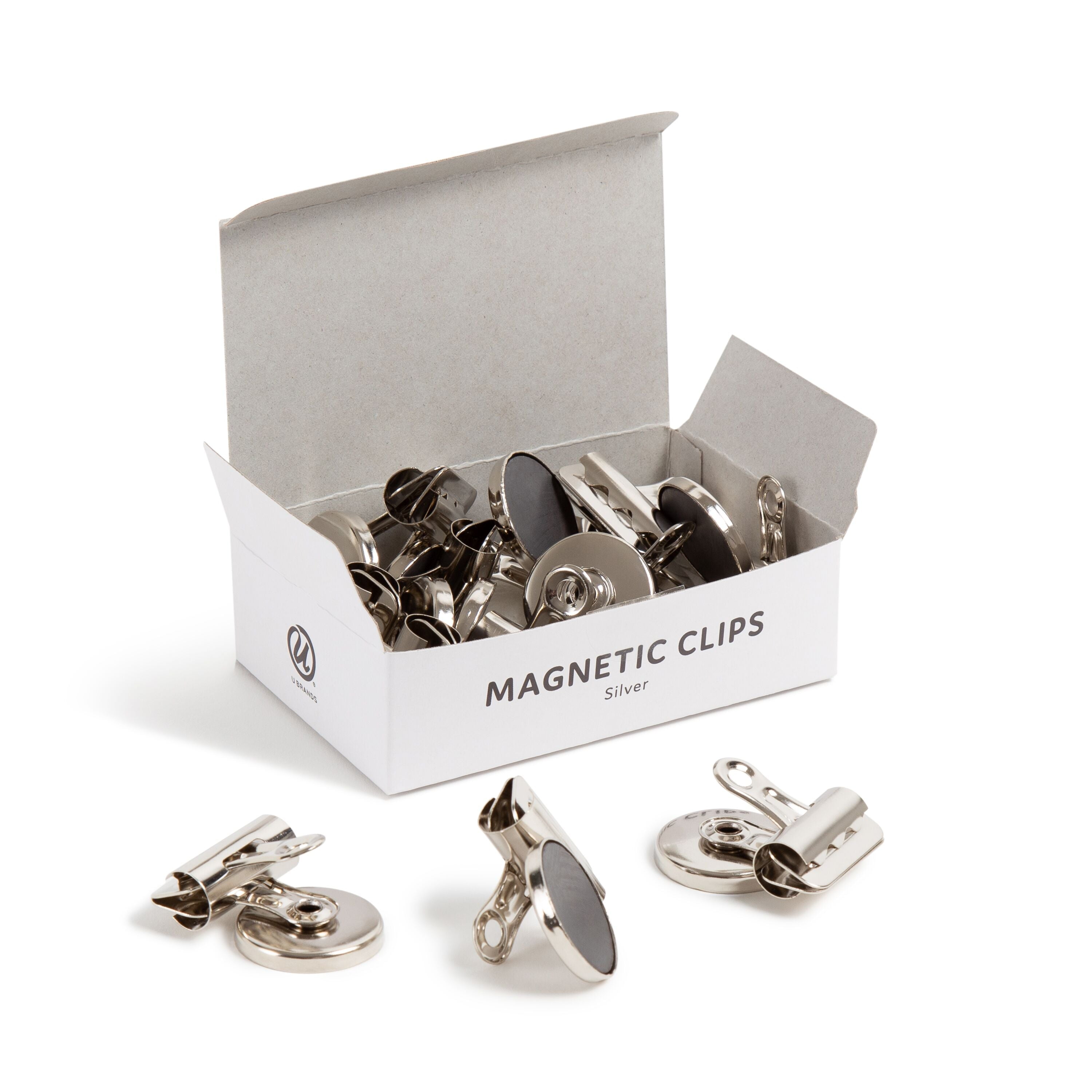 U Brands Refrigerator Clips, Silver, 12Count