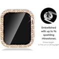 thumbnail image 2 of Compatible for Bling Apple Watch Protective Case with Built-in Screen Protector for Apple Watch 40mm iWatch Series SE SE2022 6 5 4 (40mm, Gold), 2 of 5