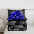 thumbnail image 4 of YST Couple Wedding Comforter Valentine'S Day Rose Floral Bedding Set Queen Romantic Royal Blue Rose Comforter Set For Girls Women Pastoral Farmhouse Flowers Quilt Duvet Insert 2 Pillow Cases, 4 of 7