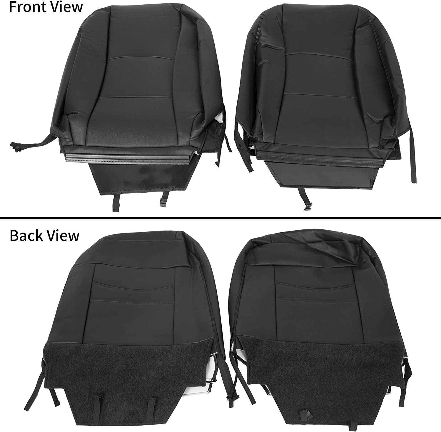 KOJEM Seat Covers Replacements for 2013-2018 14 15 16 17 Dodge Ram Crew Cab  1500/2500/3500 Artificial Leather Black