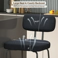 thumbnail image 5 of HomeZeer Counter Height Bar Stool Chairs Set of 4, 26" Kitchen Island Barstools with Back and Footrest, Square Line Fabric Upholstered Bar Chair ,Black, 5 of 10