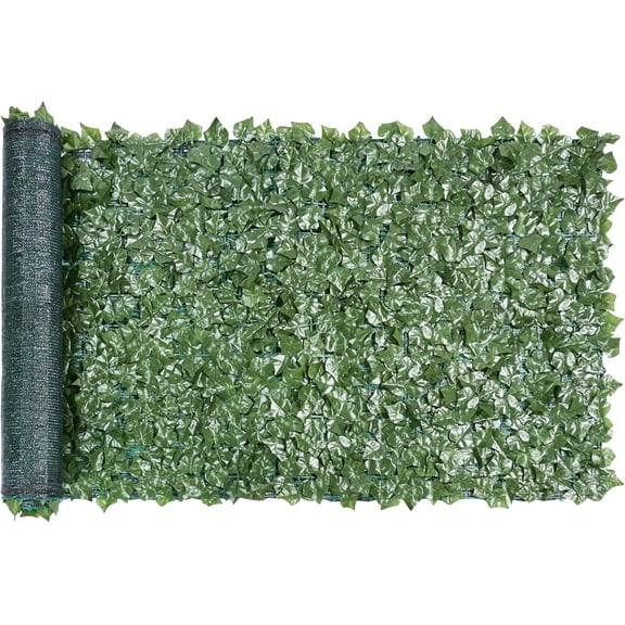 ZOPan Faux Ivy Privacy Screen, 118" x 39" Artificial Hedges Privacy Protective & Faux Ivy Leaf Decorative Screen w/Mesh Backing for Outdoor Indoor Garden Balcony Decor, 1PCS