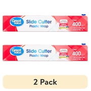 (2 pack) Great Value Slide Cutter Plastic Wrap, 400 sq ft