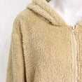 thumbnail image 4 of idosla Womens Fleece Zip Up Jacket with Pockets Oversized Long Sherpa Hoodie Fuzzy Jackets Warm Teddy Coat (Beige, XXL), 4 of 9