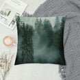thumbnail image 2 of Leisuo Throw Pillow Cover Misty Forest, Pillow Cover Nature Pine Trees Scenic Foggy Landscape Woodland Room Decor for Living Room Couch Cushion Bed Home Decor, 2 of 5