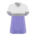 thumbnail image 4 of Staron Summer T-Shirts for Women Plus Size Oversized V-Neck Short Sleeve Casual Loose Basic Solid Top, Purple XL, 4 of 4