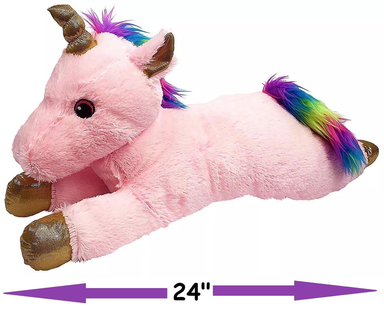Jumbo Dog Toys Soft Stuffed Plush Cuddle and Play Animal Themes for All Breeds (All 3 Unicorns)