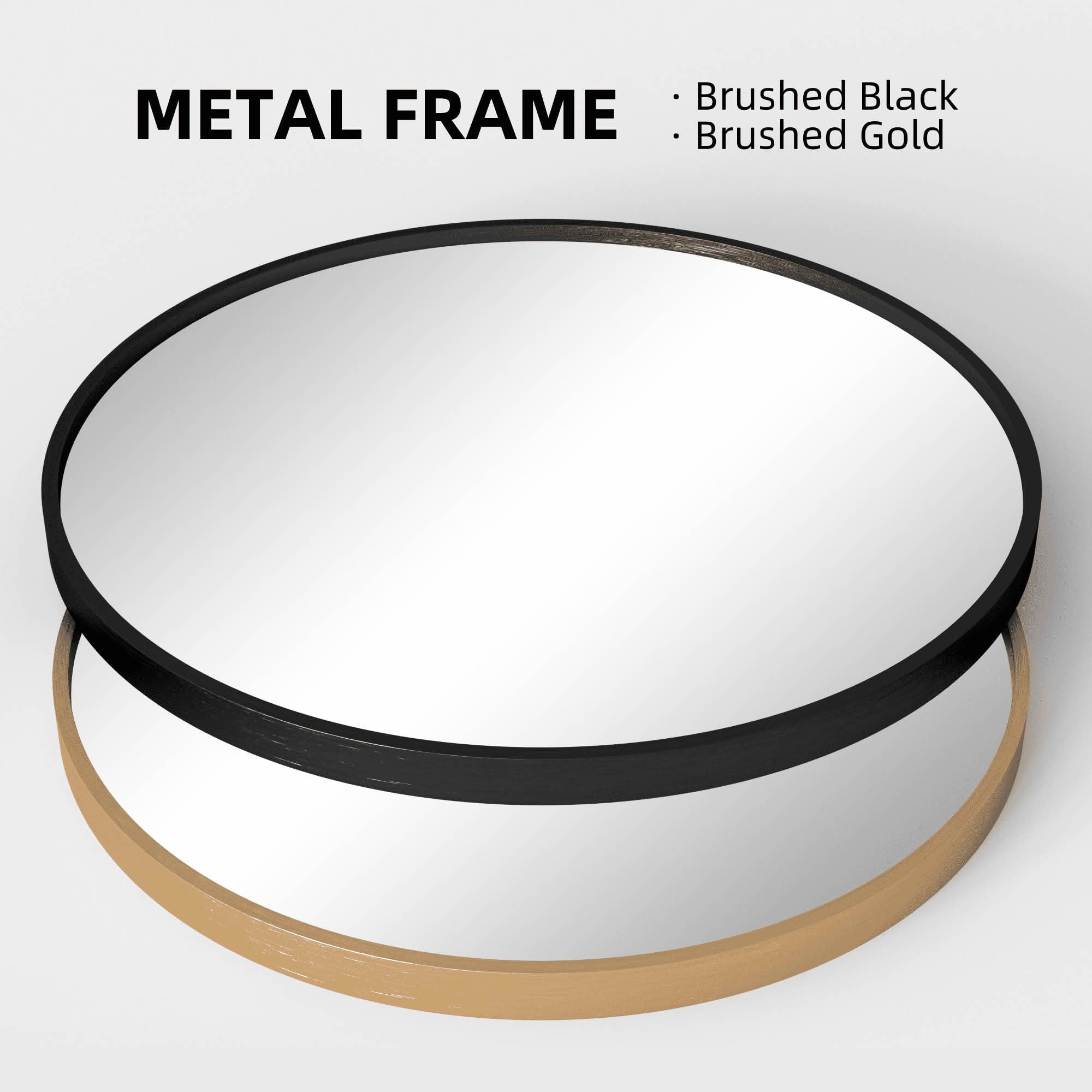 MAYEERTY 35x35x1 Inch Gold Thin Edge Aluminum Round Wall Mounted Mirror for Home Decor