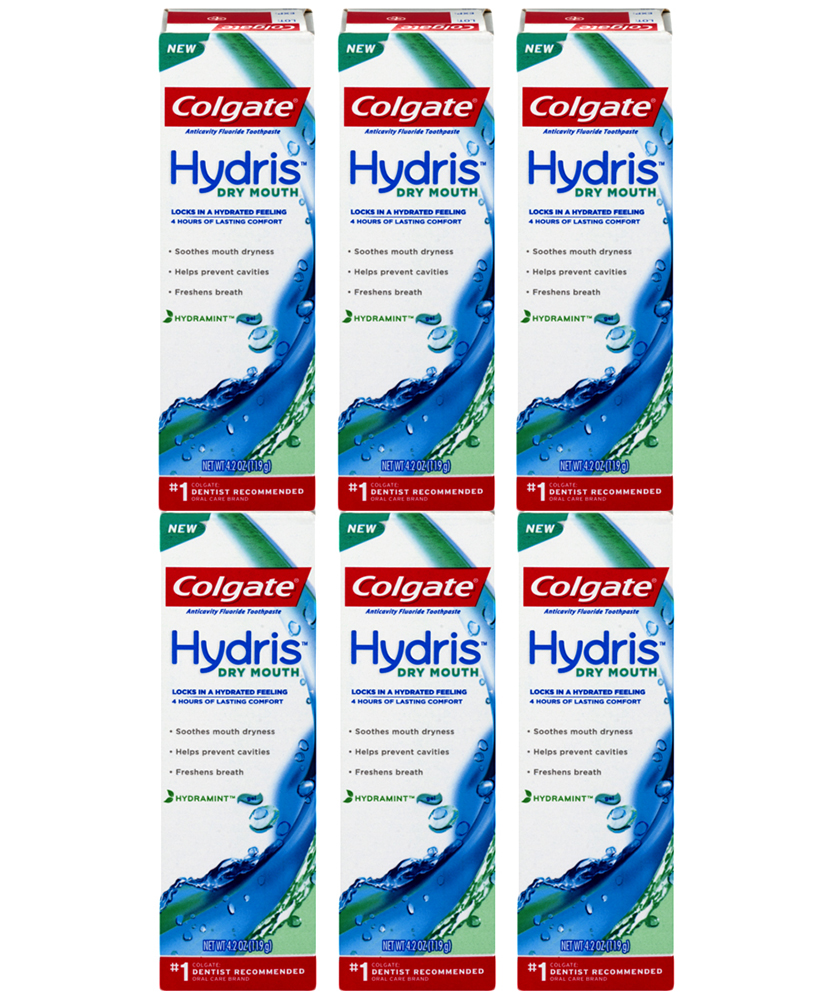Colgate Anticavity Fluoride Toothpaste Hydris Dry Mouth, 4.2 Ounce (Pack of 6)
