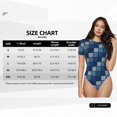 thumbnail image 3 of Goofa Pixel Grid Printed Women Rash Guard Short Sleeve,Tummy control Swimsuit Surfing Swimsuit Bathing Suit One Piece Swimsuit UPF 50-Large, 3 of 9