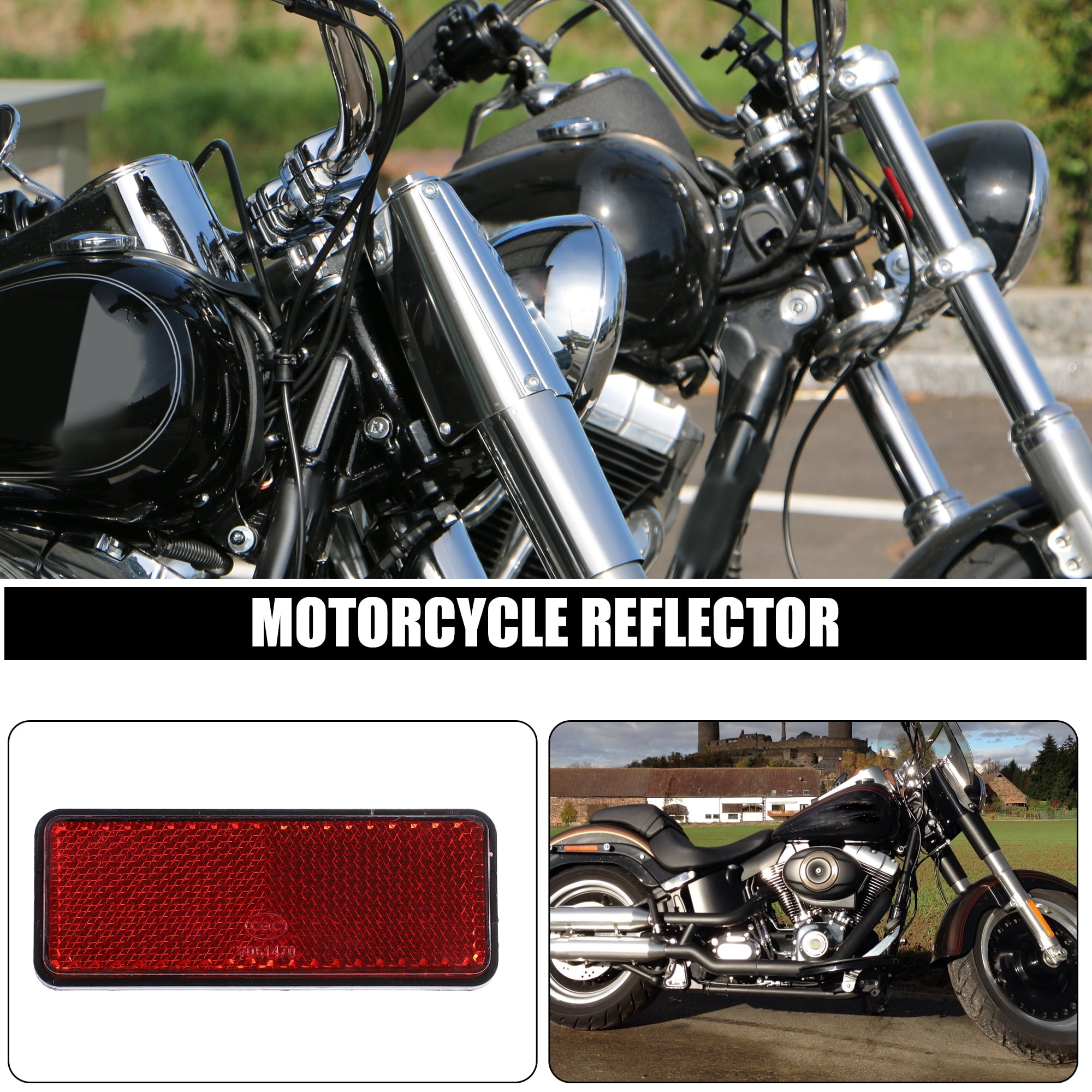 Unique Bargains 4Pcs M6x1.0 Plastic Universal Reflective Warning Reflector Red